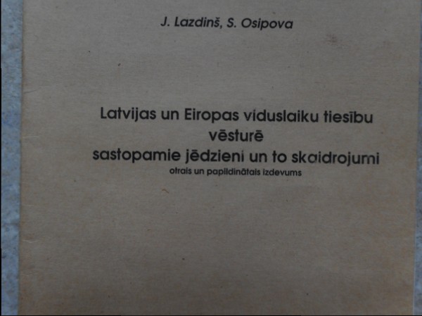 Latvijas un Eiropas viduslaiku tiesību vēsturē sastopamie jēdzieni un to skaidrojumi