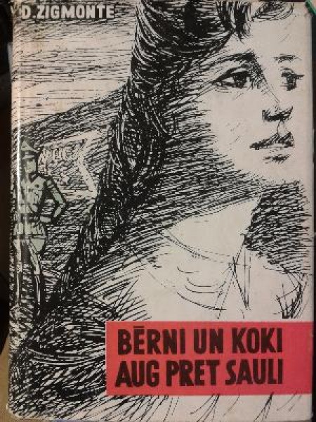 Bērni un koki aug pret sauli