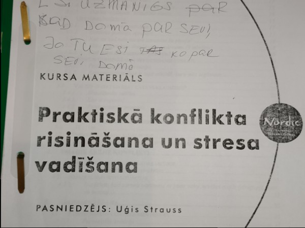 Praktiskā konflikta risināšana un stresa vadīšana