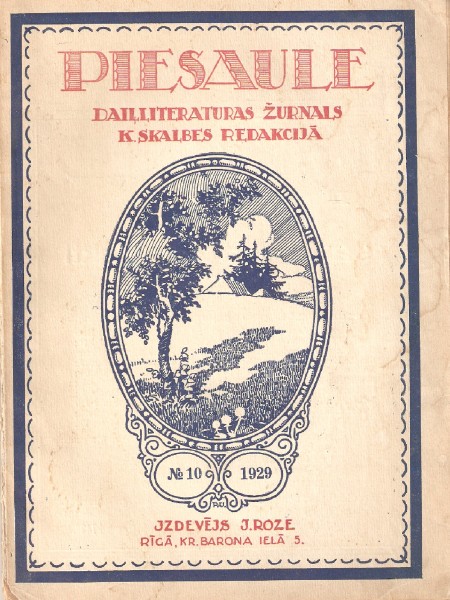 Piesaule. Daiļliteratūras žurnāls.Nr.10/1929