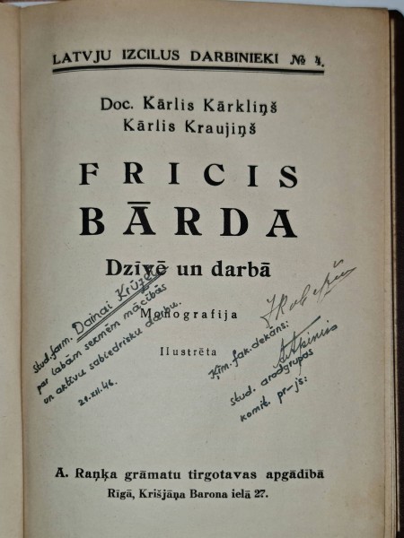 Fricis Bārda Dzīvē un darbā