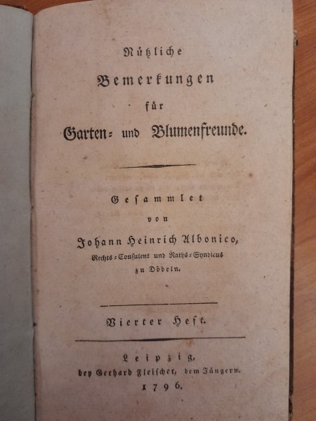 Husliche Bemerkungen fur Garten und Blumenfreunde