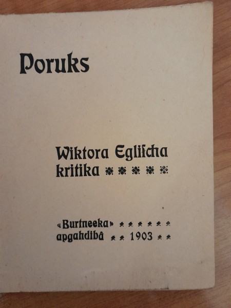 Poruks. Wiktora Eglischa kritika