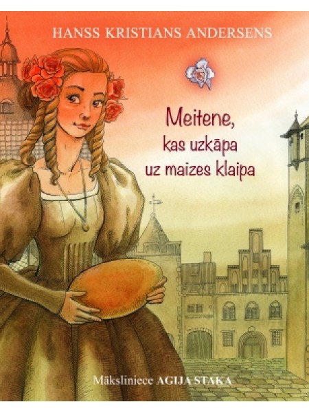 Meitene, kas uzkāpa uz maizes klaipa