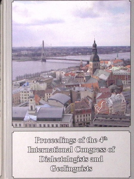 Proceedings of the 4th International Congress of Dialectologists and Geolinguists