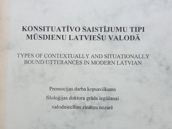 Konsituatīvo saistījumu tipi mūsdienu latviešu valodā