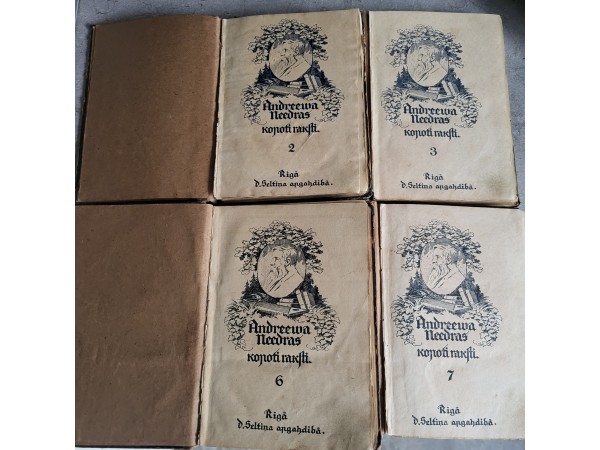 Andrieva Niedras kopoti raksti 2.,3.,6.,7.sējumi