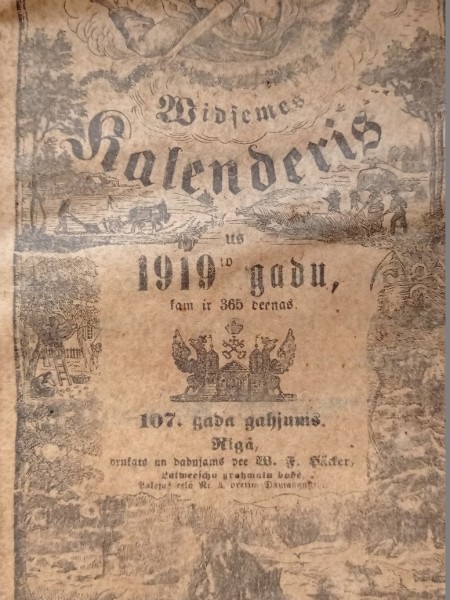 Vidzemes kalenderis uz 1919. gadu, kamm ir 365 dienas