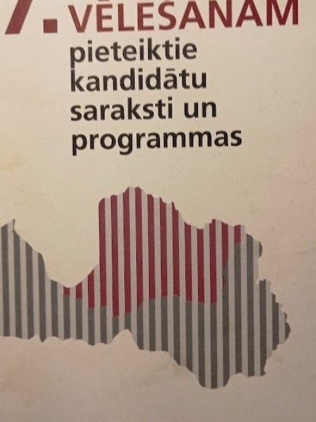 7. Saeimas vēlēšanām pieteiktie kandidātu saraksti un programmas. Vidzemes vēlēšanu apgabals