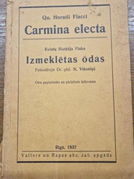 Carmina electa. Izmeklētas odas