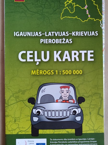 Igaunijas - Latvijas - Krievijas pierobežas ceļu karte