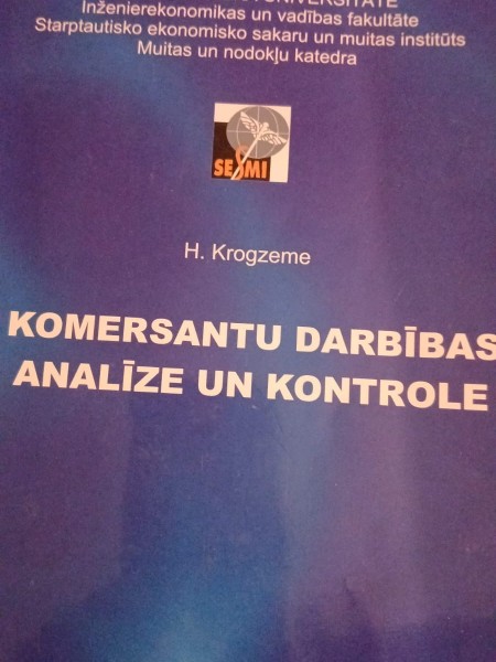 Komersantu darbības analīze un kontrole
