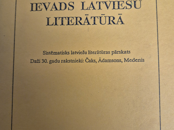 Ievads latviešu literātūrā