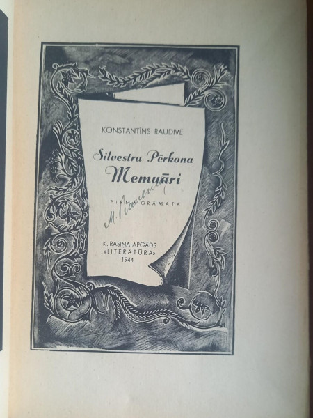 Silvestra Pērkona memuāri 1. grāmata