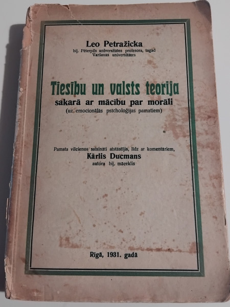 Tiesību un valsts teorija sakarā ar mācību par morāli