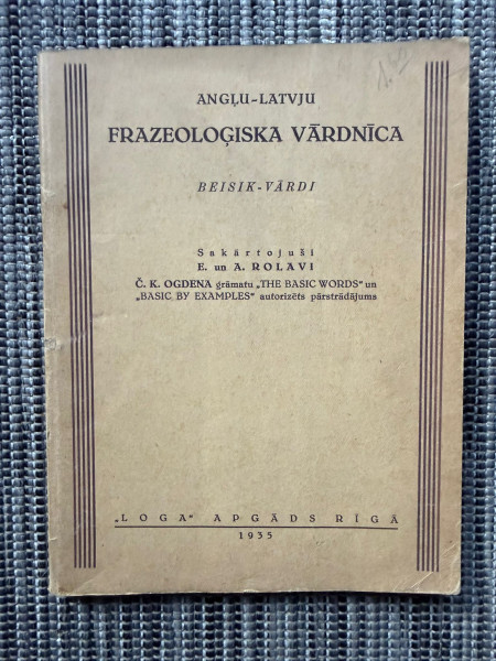 Angļu - Latvju Frazeoloģiskā vārdnīca. Beisik - Vārdi