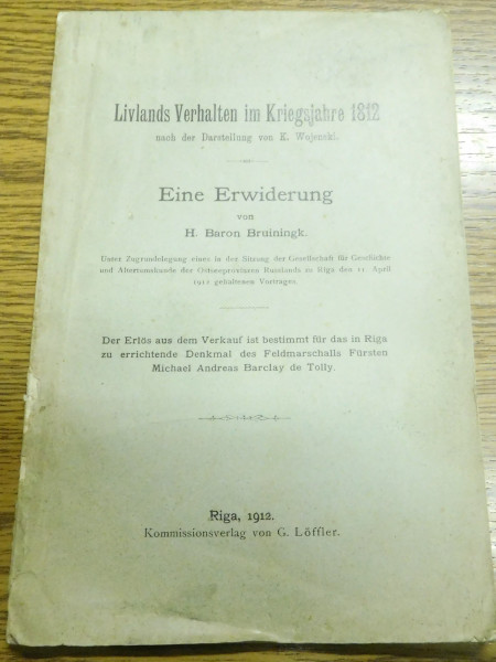 Livlands Verhalten im Kriegsjahre 1812